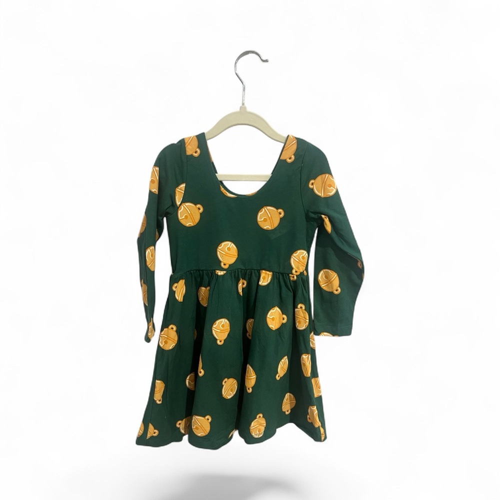 Green and Gold Kids Formal Dress